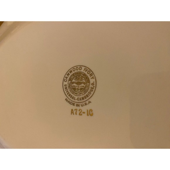 Camwood Ivory Universal-Cambridge Red Cattails Oval Serving Platter A72-1C - Picture 7 of 7